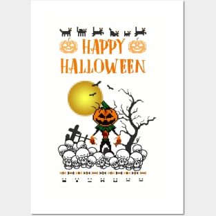 Happy Halloween 8-Bit Posters and Art